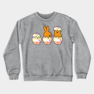 Funny Animals Eggs Easter Bunny and Baby Chick Crewneck Sweatshirt